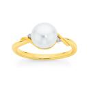 9ct-Gold-Cultured-Freshwater-Pearl-Diamond-Ring Sale