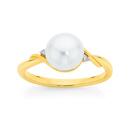 9ct-Gold-Cultured-Freshwater-Pearl-Diamond-Ring Sale