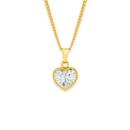 9ct-Gold-Two-Tone-Beaded-Edge-Diamond-Cut-Heart-Pendant Sale