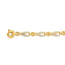 9ct-Gold-Two-Tone-19cm-Solid-Tulip-Link-Bolt-Ring-Bracelet Sale