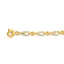 9ct-Two-Tone-Gold-19cm-Solid-Tulip-Link-Bolt-Ring-Bracelet Sale