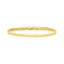 9ct-Gold-65mm-Solid-Diamond-Cut-Star-Patterned-Bangle Sale