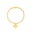 9ct-Gold-16cm-Solid-Figaro-11-with-Diamond-Heart-Charm-Bracelet Sale