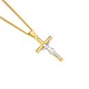 9ct-Two-Tone-Gold-18mm-Crucifix-Pendant Sale