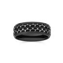 MY-Tungsten-Carbide-Black-Grey-Double-Faceted-Ring-Size-W Sale