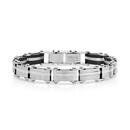 MY-Stainless-Steel-Black-Silver-Tone-Bar-Gents-Bracelet Sale