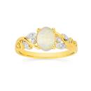 9ct-Gold-White-Opal-and-Diamond-Ring Sale