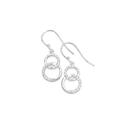 Silver-CZ-Interlock-Circles-On-Hook-Earrings Sale