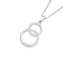 Silver-CZ-Interlocking-Circles-Pendant Sale