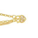 9ct-Gold-Two-Tone-19cm-Solid-Oval-Belcher-Diamond-Padlock-Bracelet Sale