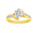 9ct-Gold-Diamond-Round-Cluster-Ring Sale