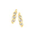 9ct-Gold-Diamond-Cluster-Swirl-Huggie-Earrings Sale