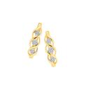 9ct-Gold-Diamond-Cluster-Swirl-Huggie-Earrings Sale