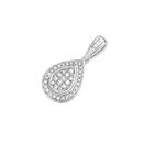 9ct-White-Gold-Diamond-Cluster-Pear-Shape-Pendant Sale