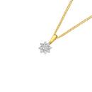 9ct-Gold-Diamond-Flower-Cluster-Pendant Sale