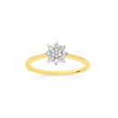 9ct-Gold-Diamond-Flower-Cluster-Ring Sale