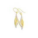 9ct-Gold-Two-Tone-Flame-Drop-Earrings Sale