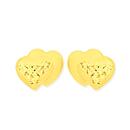 9ct-Gold-Diamond-Cut-Heart-Stud-Earrings Sale