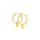 9ct-Gold-Polished-Hoop-Earrings-with-Ball-Drop Sale