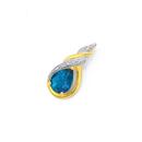 9ct-Gold-London-Blue-Topaz-Diamond-Pendant Sale