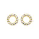 9ct-Gold-Cubic-Zirconia-Open-Circle-Stud-Earrings Sale