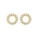 9ct-Gold-Cubic-Zirconia-Open-Circle-Stud-Earrings Sale