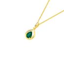 9ct-Gold-Created-Emerald-Open-Pear-Pendant Sale