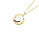 9ct-Gold-Created-Sapphire-Diamond-Circle-Pendant Sale