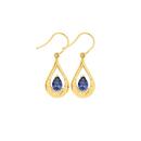 9ct-Gold-Created-Sapphire-and-Diamond-Drop-Earrings Sale