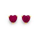 9ct-Gold-Created-Ruby-Heart-Stud-Earrings Sale