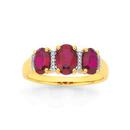 9ct-Gold-Created-Ruby-Diamond-Ring Sale