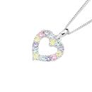 Silver-Pastel-CZ-Heart-Pendant Sale