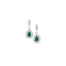 Sterling-Silver-Green-Cubic-Zirconia-Cluster-Drop-Earrings Sale