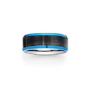 Stainless-Steel-Blue-Bevel-with-Black-Centre-Gents-Ring Sale