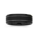 Tungsten-Carbide-Matte-Black-Double-Silver-Lines-Gents-Ring Sale