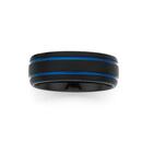 Tungsten-Carbide-Matt-Double-Blue-Gents-Ring Sale
