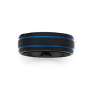 Tungsten-Carbide-Matt-Double-Blue-Mens-Ring Sale