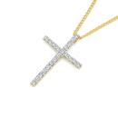 9ct-Gold-Diamond-Cross-Pendant Sale