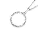 9ct-White-Gold-Diamond-Circle-Pendant Sale