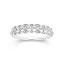 9ct-White-Gold-Diamond-Three-Row-Milgrain-Ring Sale