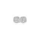 9ct-White-Gold-Diamond-Cushion-Cluster-Stud-Earrings Sale