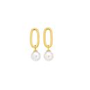 9ct-Gold-Cultured-Fresh-Water-Pearl-Paper-Clip-Drop-Stud-Earrings Sale