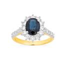 9ct-Gold-Natural-Sapphire-Diamond-Ring Sale