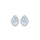 9ct-Gold-Aquamarine-Diamond-Stud-Earrings Sale