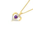 9ct-Gold-Amethyst-Diamond-Pendant Sale