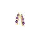 9ct-Gold-Amethyst-Pear-Graduated-Lever-Back-Hoop-Earrings Sale