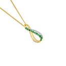 9ct-Gold-Natural-Emerald-Diamond-Infinity-Slider-Pendant Sale