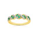 9ct-Gold-Natural-Emerald-Diamond-Ring Sale