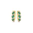 9ct-Gold-Natural-Emerald-Diamond-Huggie-Earrings Sale