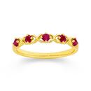 9ct-Gold-Natural-Ruby-Crossover-Ring Sale